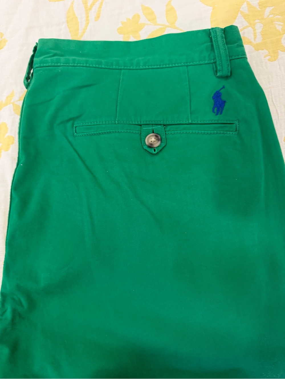 Ralph Lauren Green Chinos with Blue Pony Embroider